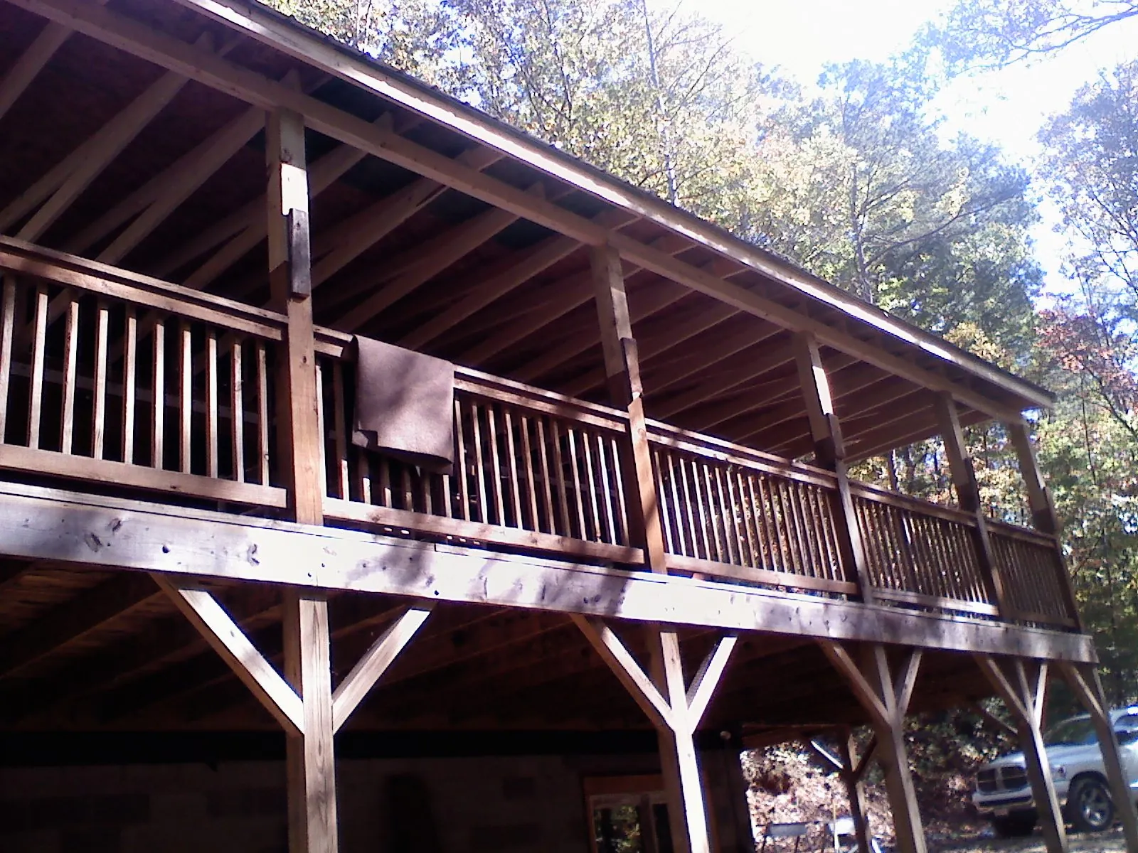 Timber framing under a new elevated porch and deck — Roof Leak Repair in Bourneville by Roofing Brothers